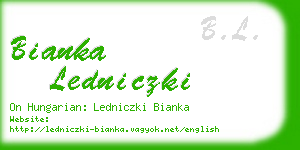 bianka ledniczki business card